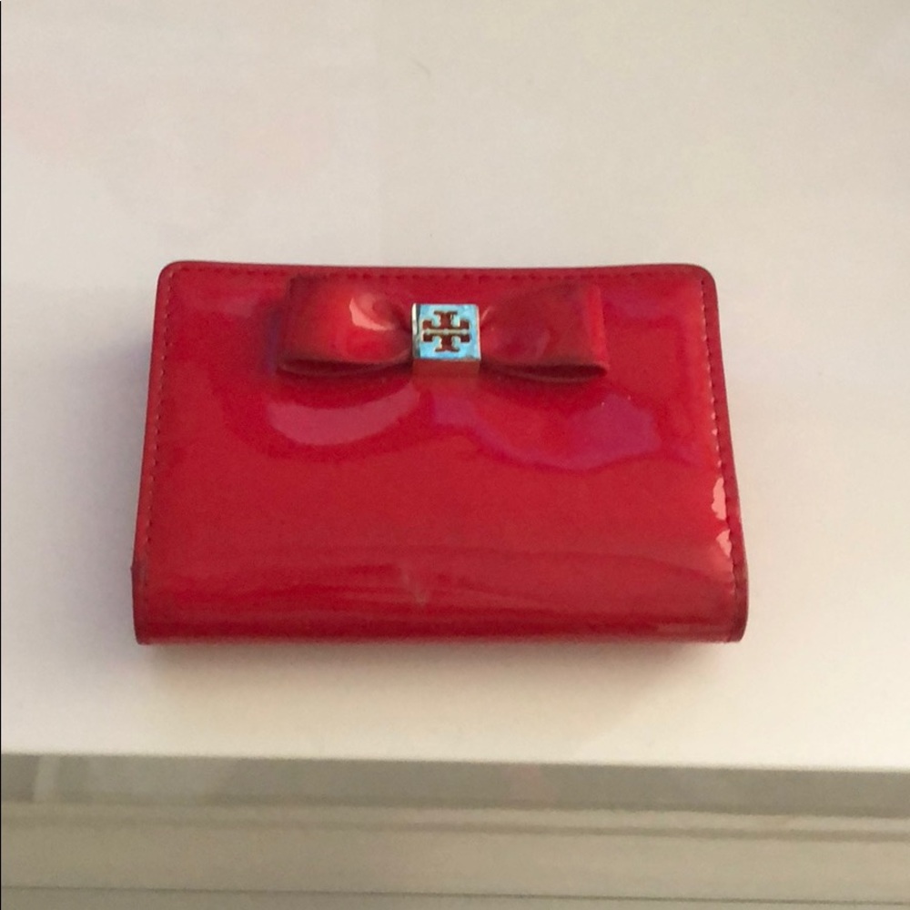 Red Tory Burch small bow wallet